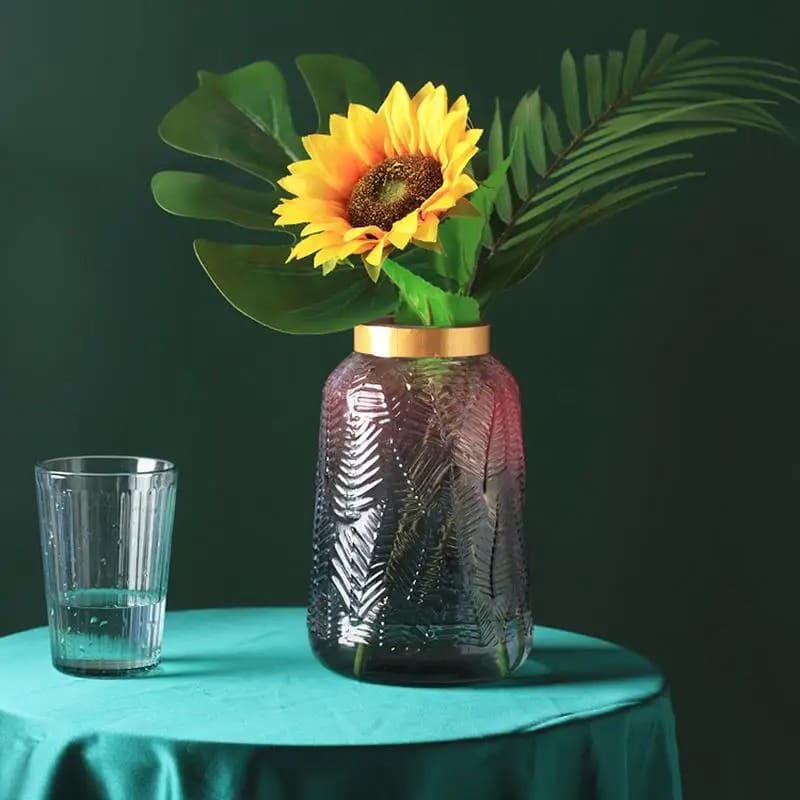 Vase de Couleur en Verre Fleur