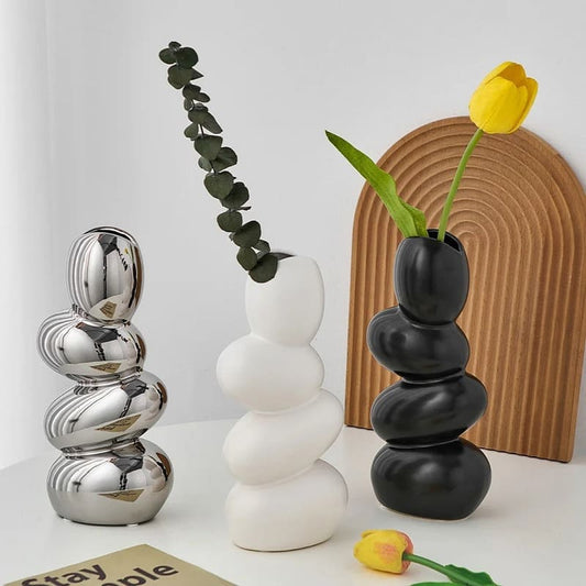 Vase en Forme de Galet Céramique