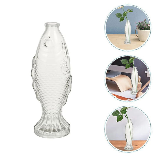 Vase en Forme de Poisson Transparent