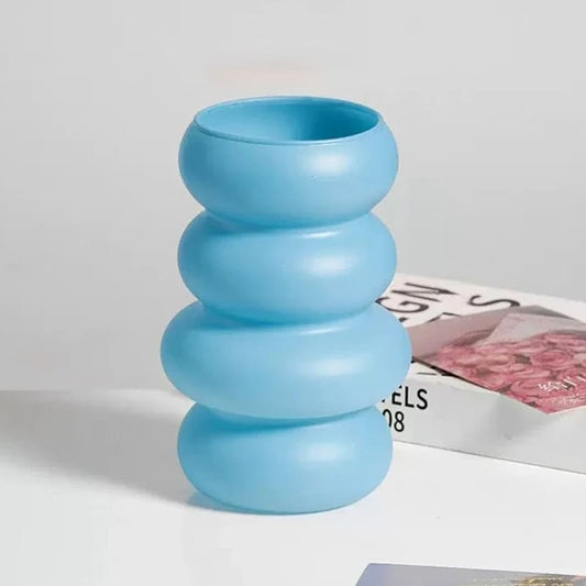 Vase en Verre Design Bleu