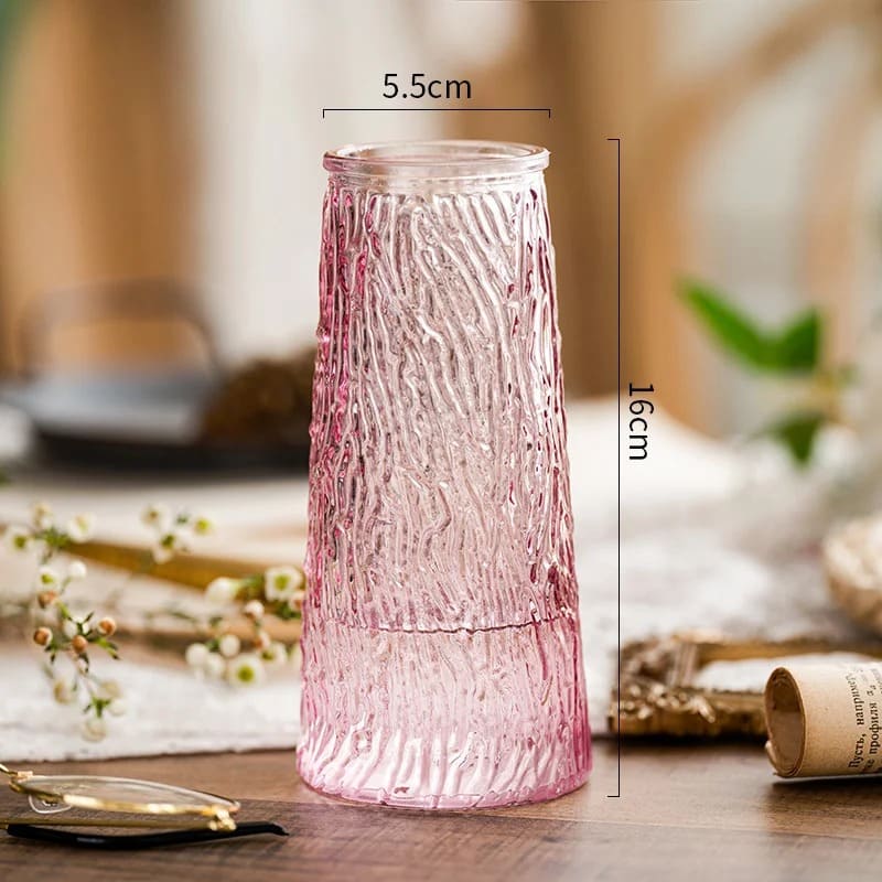 Vase en Verre Strié 16CM