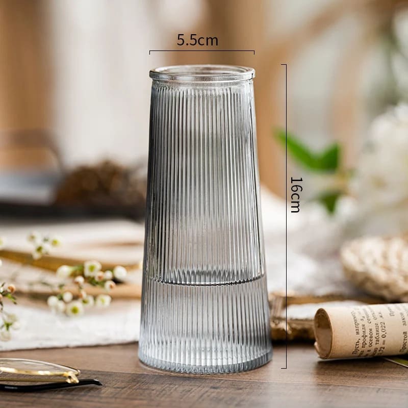 Vase en Verre Strié Déco